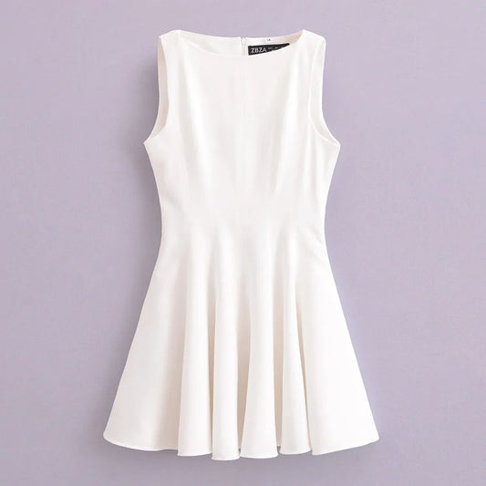 Sleeveless Pleated Summer Dress