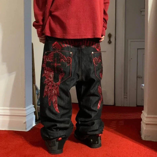 Y2K Dark Embroidered Cleaning Pant black / M