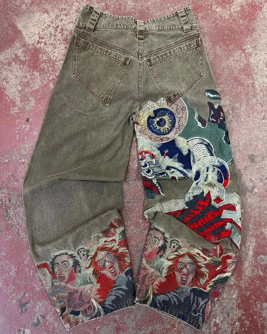 Y2K Gothic Streetwear Baggy Pant brown / S