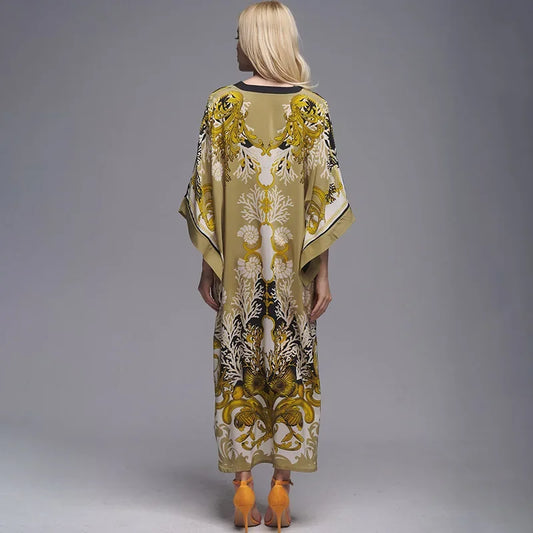 Boho Floral Print Beach Cover Up