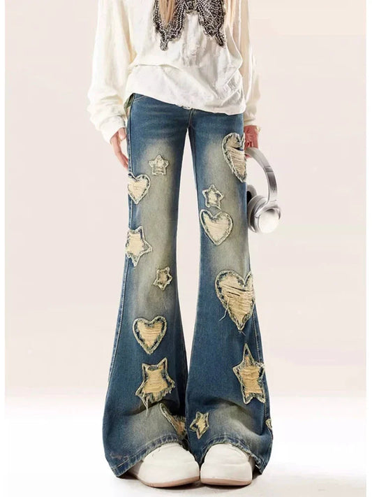 Azure Medieval Baggy Flare Star Pant Blue / S