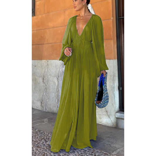 Party Chiffon Dress Loose Vacation Long Sleeve Dress