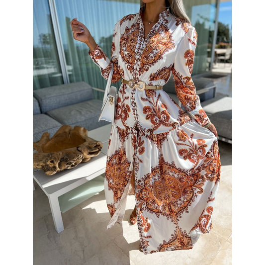 Bohemian Casual Maxi Dress Loose Vacation Dress