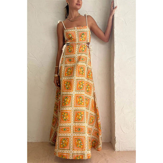 Drawstring Lace up Casual Dress Loose Vacation Dress