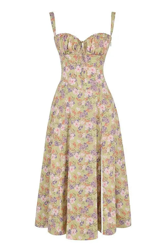 FashionSierra-Floral Print Party Vintage Sleeveless Backless Strap Long Beach Boho Dress