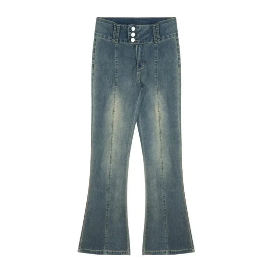 Vintage Brown Low Rise Flare Y2k Brown Long Baggy Denim Bottom