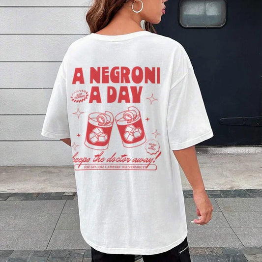 Negroni Summer Retro Cocktail T-shirt WHITE / S t-shirt-250223