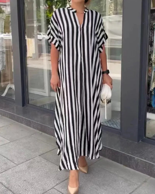 FashionSierra - 2025 Loose Office Lady Fashion Casual Beach Maxi Boho Dress