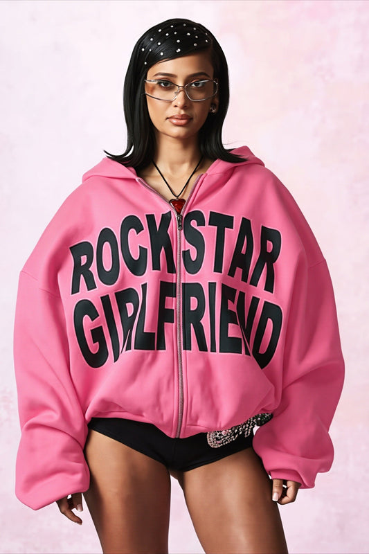 Letter Graphic Cropped Pullover Hoodie