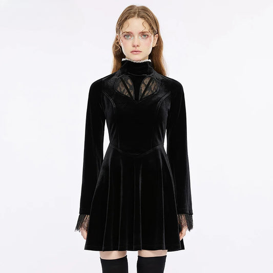 Punk Front Zippered Adjustable Wide Shoulder Straps Dress