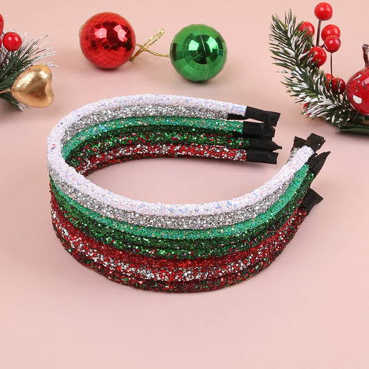 Christmas Rhinestone Glitter Red Green Party Hair Accessory