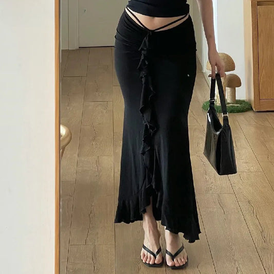 Firm Frills Bandage Urban Skirt Black / S