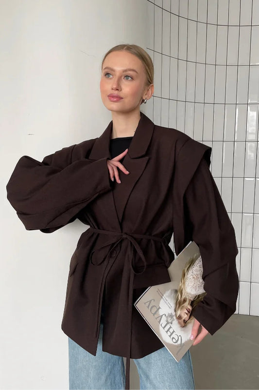 Long Sleeve Lace-up Office Blazer