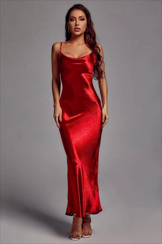 Satin Strappy Slip Dress