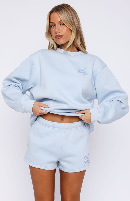 Love You Forever Lounge Shorts Baby Blue