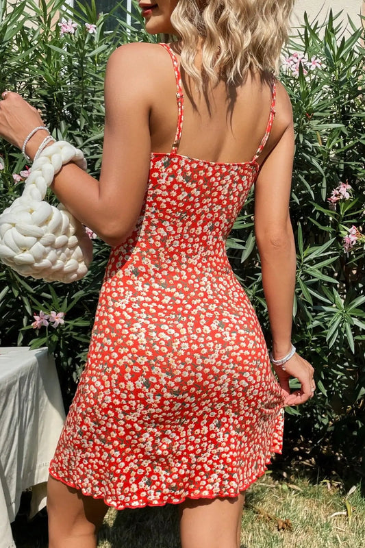 Red Cami Floral Dress