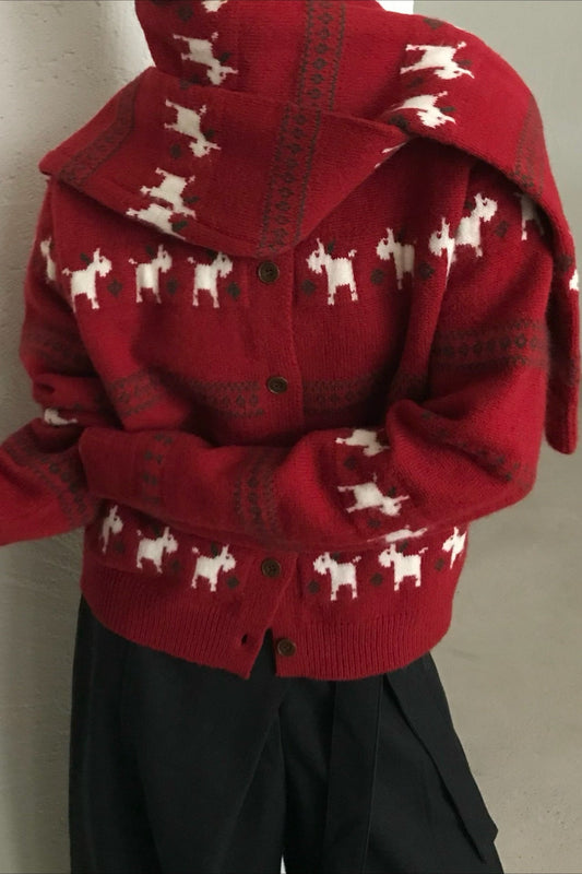 Tassel Knit Christmas Cardigan