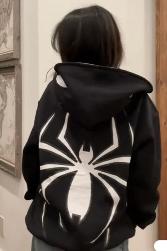 Gothic Y2K Oversized Zip Hoodie