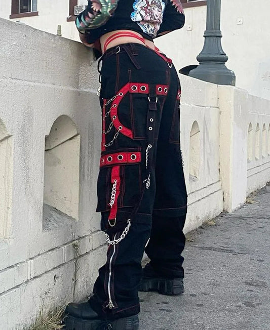 Cargo Mysterious Chain Harem Runner Pant Black / S
