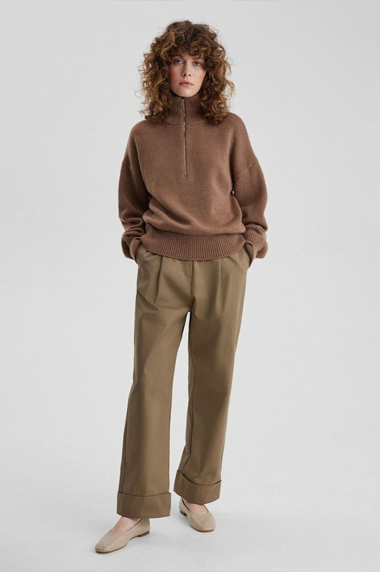 Cozy Half Zip Knit Sweater