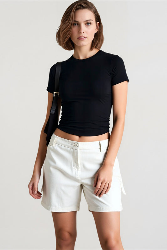 Solid Round Neck Basic T-shirts