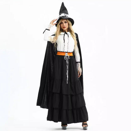 Halloween Wizard Sexy Witch Magic Long Skirt Festival Dress Carnival Costume