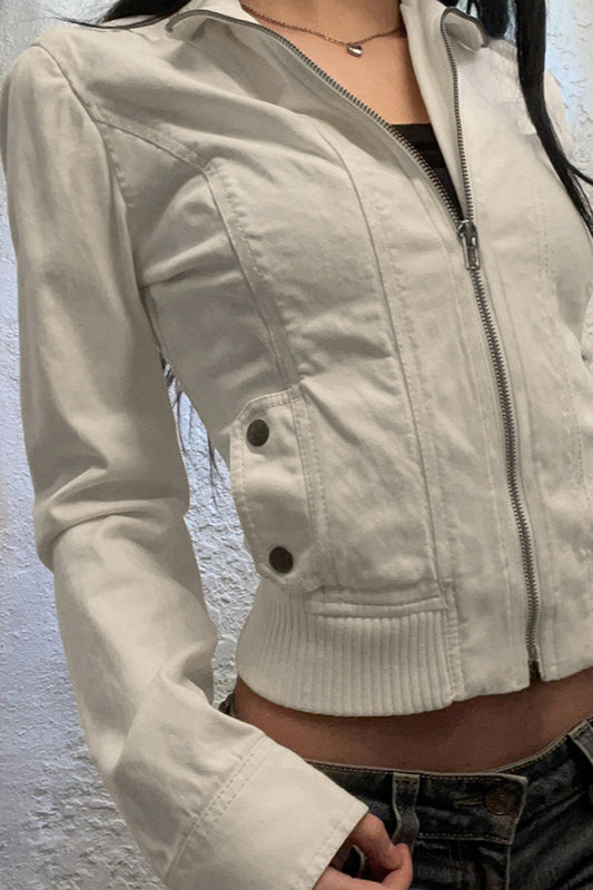 Casual Turn-Down Collar Short Jacket