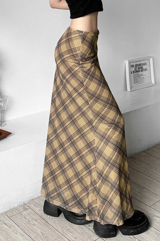 Plaid High Waist Bodycon Christmas Skirt