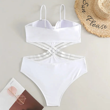 FashionSierra - 2024 Classic Solid Monokini One-Piece Basic Swimsuits