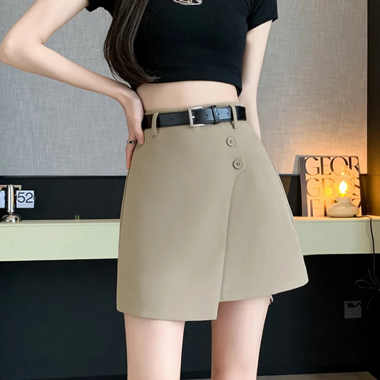 FashionSierra - Fashion High Waist A-line Shorts Korean Style Casual Culottes Shorts