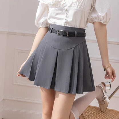 FashionSierra - 2024 New Fashion High Waist Pleated Mini Women Spring Summer A-line Skater Korean Students Short Skirt