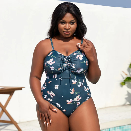 FashionSierra - 2024 Trendy Hollow Out Fashionable Print Plus Size Swimsuits
