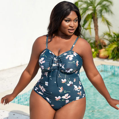 FashionSierra - 2024 Trendy Hollow Out Fashionable Print Plus Size Swimsuits