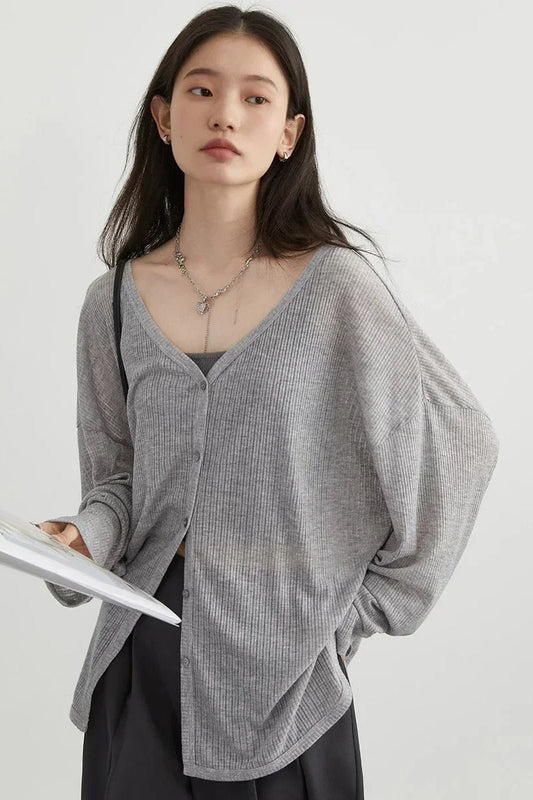 Lightweight V-Neck Knit Cardigan