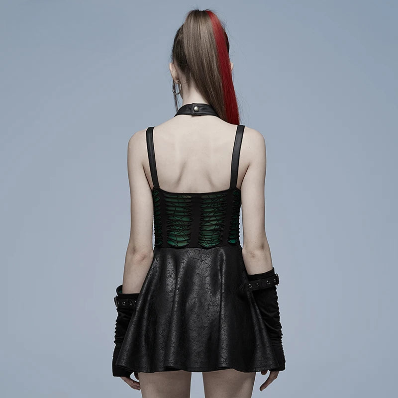 Gothic Sexy Cut  Punk Spliced Dress