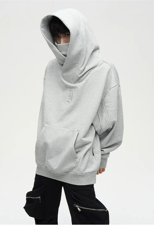 Embroidered Turtleneck Fleece Hoodie