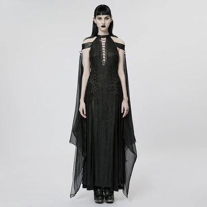 Women's Gothic Textured Chiffon Fairy Dress