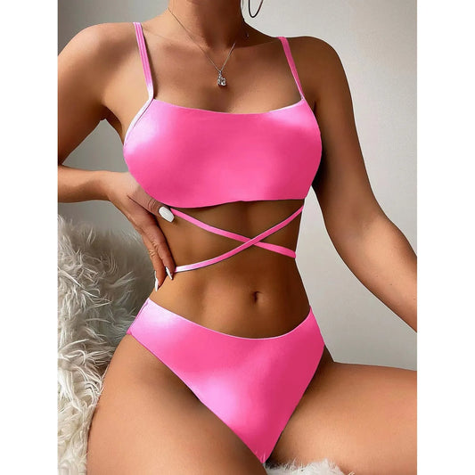 FashionSierra - Ombre Lace Up Sexy Swimwear Bikini Sets