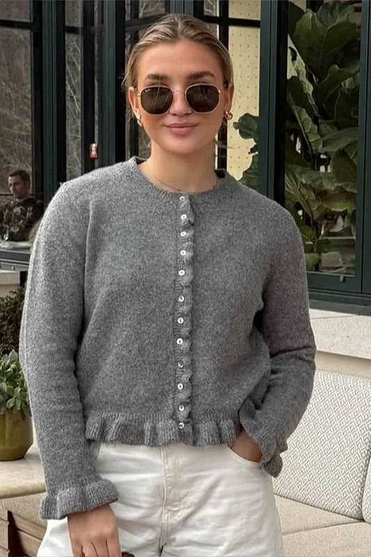 Single-Breasted Knit Cardigan