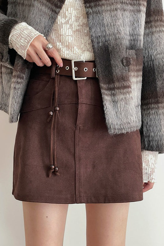 A-Line Mini Tassel Waist Christmas Skirt