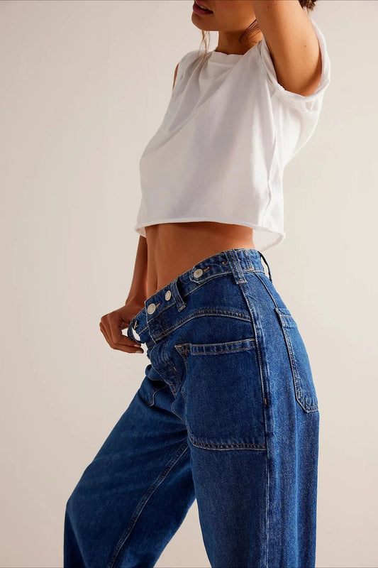 Vintage Washed Wide Leg Jeans