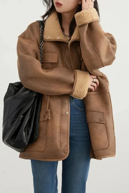 Reversible Stand Collar Puffer Jacket