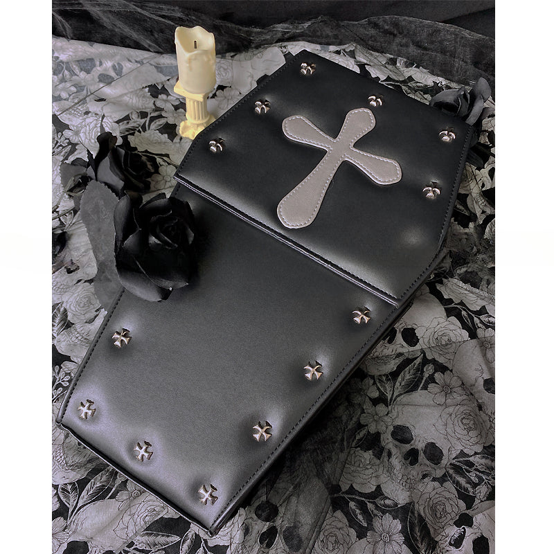 Gothic Vampire Coffin Shape Punk Lolita School Crossbody Halloween Bag