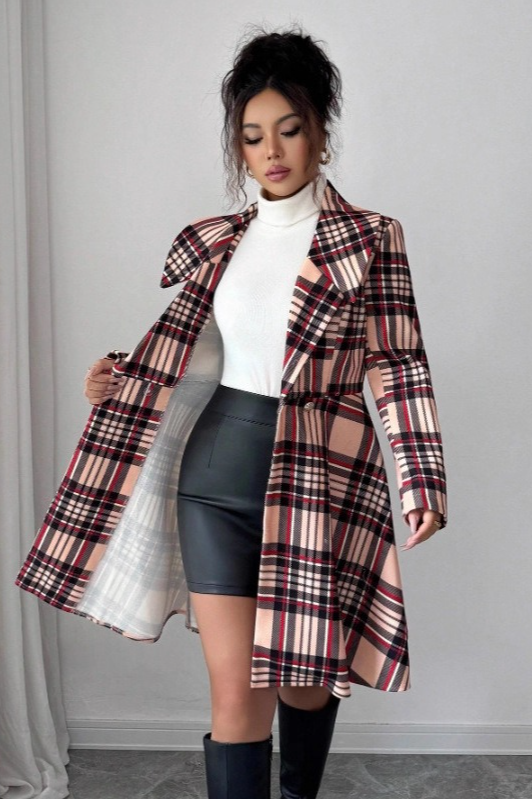 Trendy Print Dual Faced Wool Casual Long Sleeve Christmas Outerwear