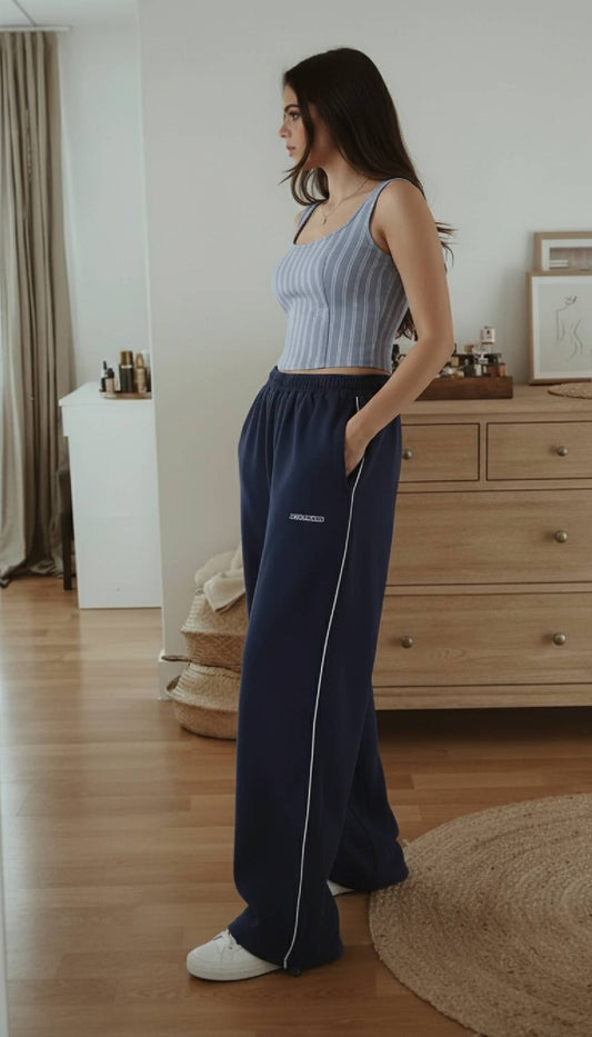 Elastic Waist Loose Fit Casual Pants
