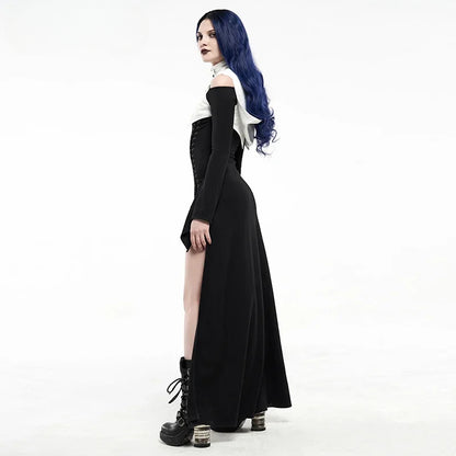 Women's Gothic Hooded  Irregular Long Sleeve Dress