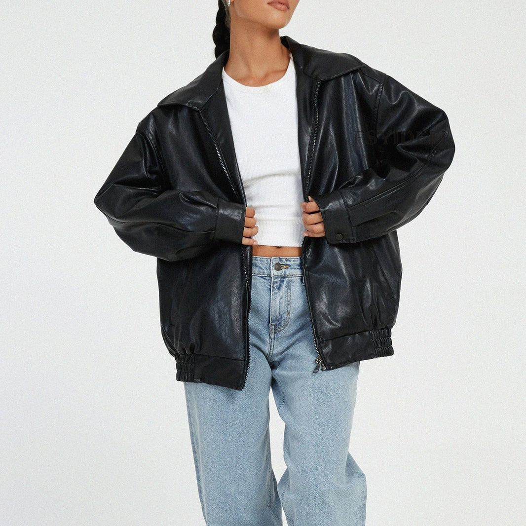 FashionSierra - Fashion PU Fake Leather Sexy Low-rise Street Style Straight Casual Trousers main image 1