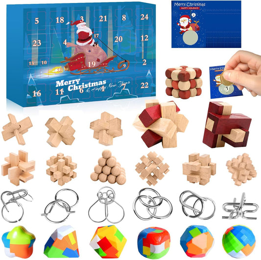 Revamped Advent Calendar 2024 Brain Teaser Puzzles Gift Box for All Ages