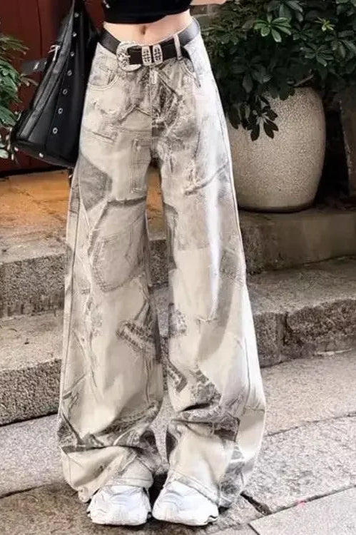 Punk Loose Fit Washed Jeans