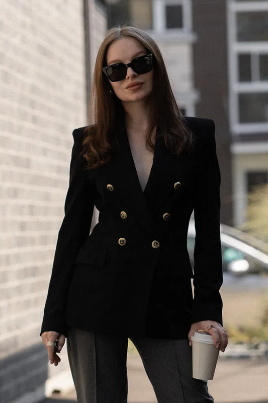 Double-Breasted Commuter Blazer